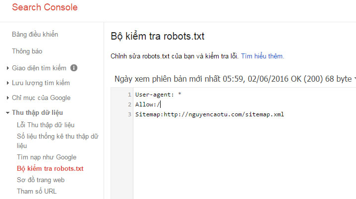 Bộ kiểm tra file Robots của Website