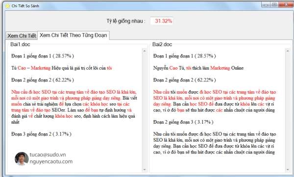 Phần mềm miễn phí kiểm tra tỷ lệ nội dung trùng lặp - Duplicate Content (trong SEO)