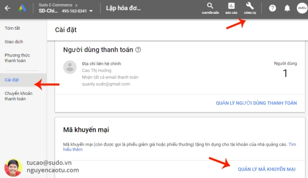 Làm thế nào để sử dụng mã khuyến mại Google Ads?