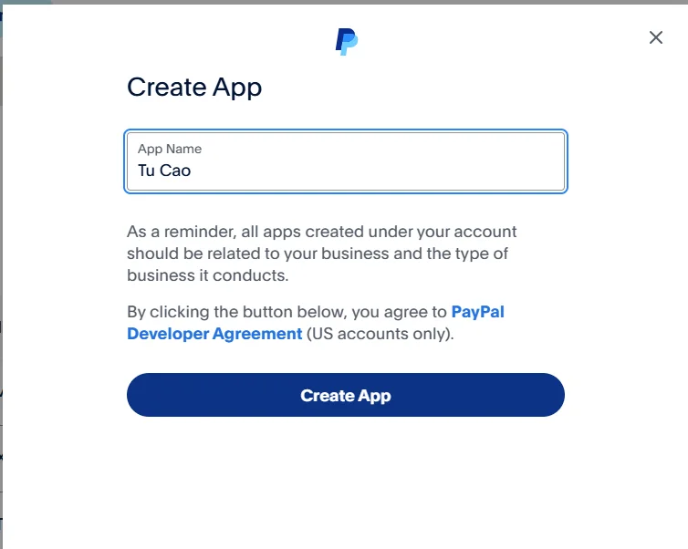 Tạo API kết nối với Paypal