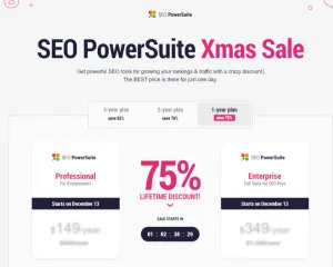 [Deals] Công cụ SEO PowerSuite giảm giá đến 82% Xmas Sale (chỉ 1 ngày)