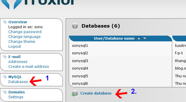 create-database-froxlor